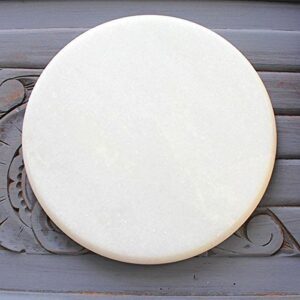 White Marble Chakla/Rolling Board/Roti Maker (White, 10 inch)